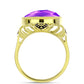 Inel din Argint 925 Placat cu Aur ( 6.39 grame ) cu Agat Violet 8.83 Carate