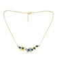 Colier din Argint 925 Placat cu Aur ( 6.79 grame ) cu Diamant Albastru și Topaz Alb 0.7 Carate