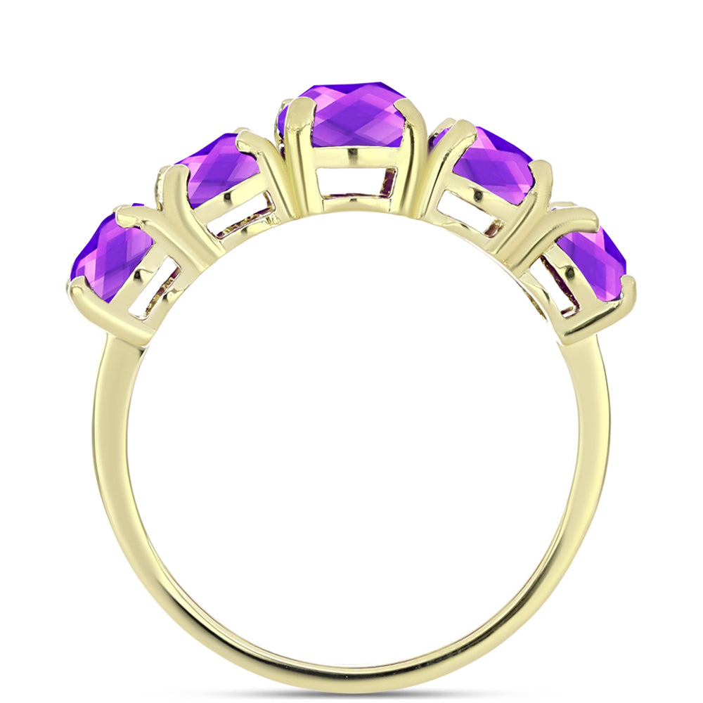 Inel din Argint 925 Placat cu Aur ( 2.59 grame ) cu Agat Violet 3.98 Carate