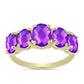 Inel din Argint 925 Placat cu Aur ( 2.59 grame ) cu Agat Violet 3.98 Carate