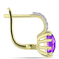 Cercei din Argint 925 Placat cu Aur ( 4.03 grame ) cu Agat Violet și Topaz Alb 3.45 Carate
