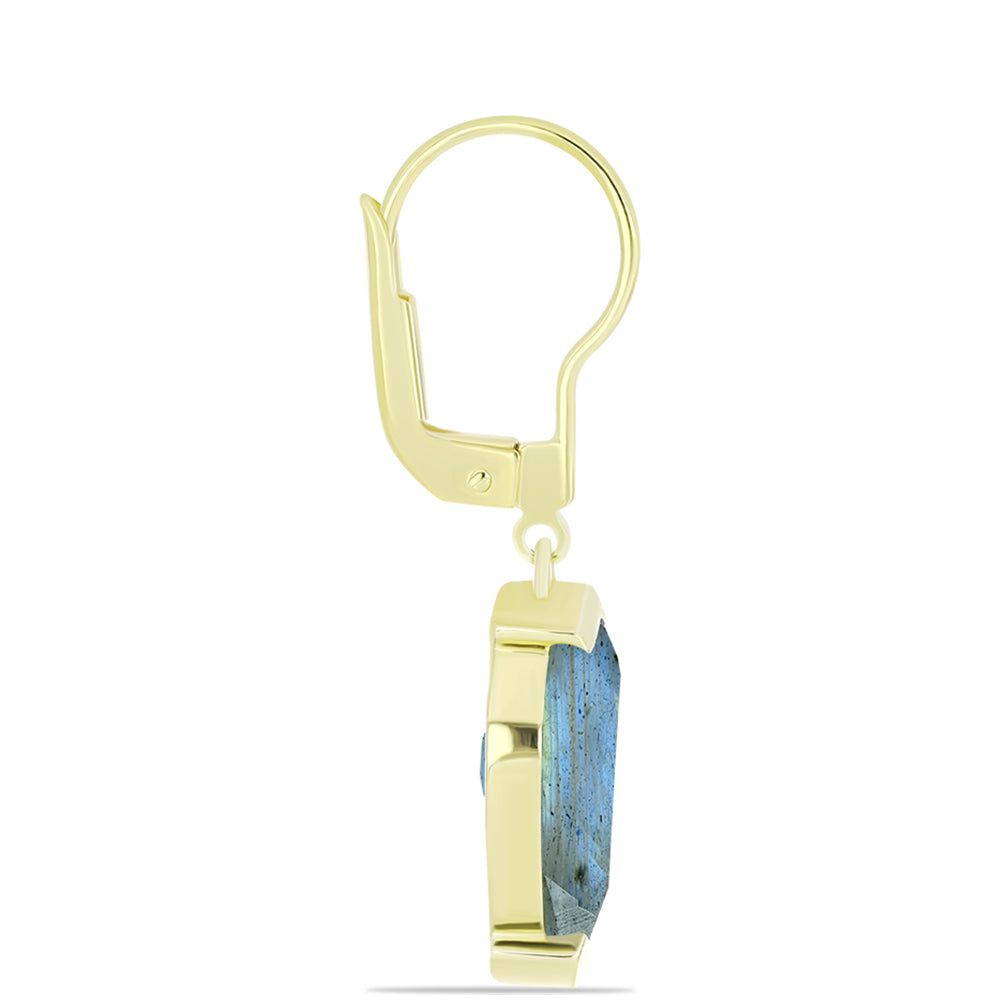 Cercei din Argint 925 Placat cu Aur ( 3.2 grame ) cu Labradorit 8.38 Carate
