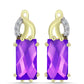 Cercei din Argint 925 Placat cu Aur ( 4.61 grame ) cu Agat Violet și Topaz Alb 4.44 Carate