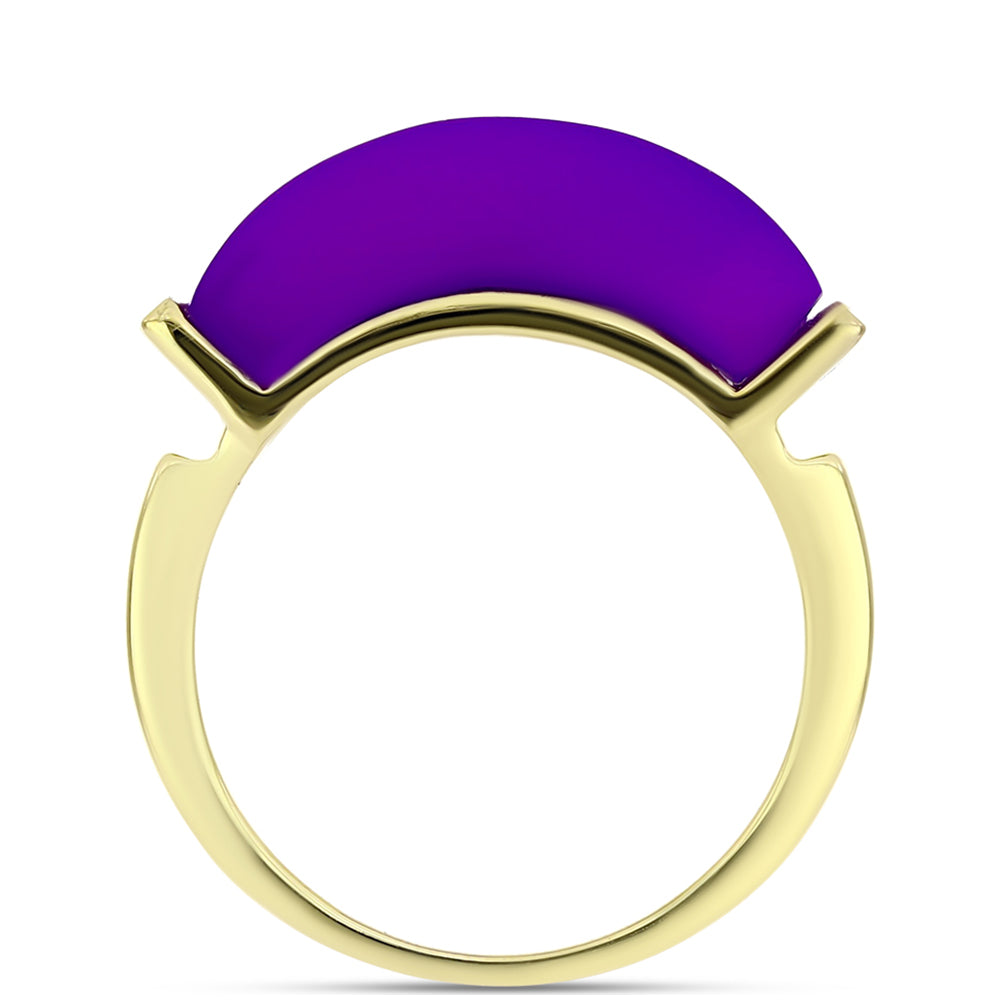 Inel din Argint 925 Placat cu Aur ( 3.71 grame ) cu Agat Violet 6.14 Carate