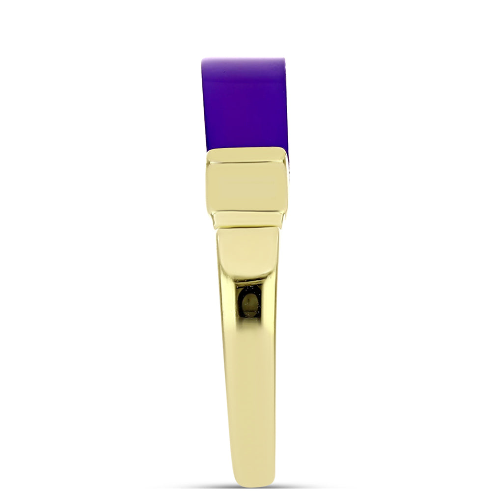 Inel din Argint 925 Placat cu Aur ( 3.71 grame ) cu Agat Violet 6.14 Carate 4 