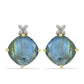 Cercei din Argint 925 Placat cu Aur ( 4.44 grame ) cu Labradorit și Topaz Alb 11.1 Carate