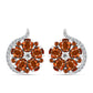 Cercei din Argint 925 ( 4.08 grame ) cu Citrin Madeira și Topaz Alb 3.16 Carate