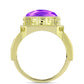 Inel din Argint 925 Placat cu Aur ( 7.75 grame ) cu Agat Violet 8.76 Carate