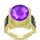 Inel din Argint 925 Placat cu Aur ( 7.75 grame ) cu Agat Violet 8.76 Carate