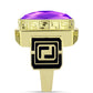 Inel din Argint 925 Placat cu Aur ( 7.75 grame ) cu Agat Violet 8.76 Carate