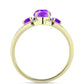 Inel din Argint 925 Placat cu Aur ( 3.42 grame ) cu Agat Violet și Topaz Alb 1.63 Carate