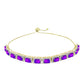 Brățară din Argint 925 Placat cu Aur ( 11.95 grame ) cu Agat Violet și Topaz Alb 8.66 Carate