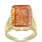 Inel din Argint 925 Placat cu Aur ( 5.94 grame ) cu Piatra Soarelui Oregon 10.88 Carate