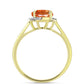 Inel din Argint 925 Placat cu Aur ( 4.13 grame ) cu Piatra Soarelui Oregon și Topaz Alb 3.68 Carate