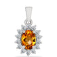 Pandantiv din Argint 925 ( 0.84 grame ) cu Citrin Madeira și Topaz Alb 1.05 Carate