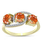 Inel din Argint 925 Placat cu Aur ( 3.24 grame ) cu Piatra Soarelui Oregon și Topaz Alb 2.25 Carate