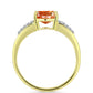 Inel din Argint 925 Placat cu Aur ( 2.84 grame ) cu Piatra Soarelui Oregon și Topaz Alb 1.82 Carate