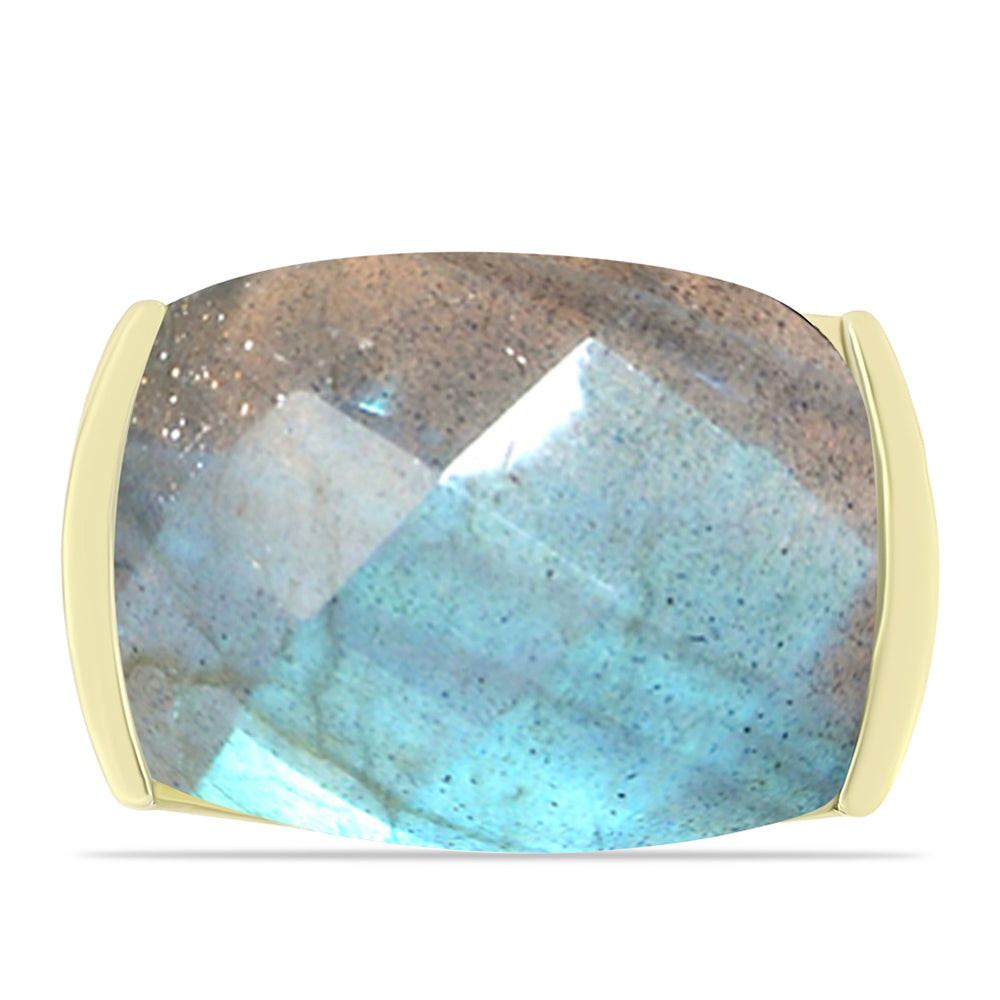 Inel din Argint 925 Placat cu Aur ( 5.96 grame ) cu Labradorit 12.24 Carate