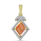 Pandantiv din Argint 925 Placat cu Aur ( 1.44 grame ) cu Piatra Soarelui Oregon și Topaz Alb 1.34 Carate