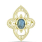 Inel din Argint 925 Placat cu Aur ( 5.02 grame ) cu Labradorit 1.15 Carate