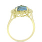 Inel din Argint 925 Placat cu Aur ( 4.73 grame ) cu Labradorit 4.15 Carate
