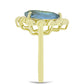 Inel din Argint 925 Placat cu Aur ( 4.73 grame ) cu Labradorit 4.15 Carate