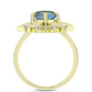 Inel din Argint 925 Placat cu Aur ( 4.08 grame ) cu Labradorit și Topaz Alb 1.57 Carate
