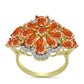 Inel din Argint 925 Placat cu Aur ( 4.89 grame ) cu Piatra Soarelui Oregon și Topaz Alb 5.76 Carate