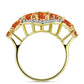 Inel din Argint 925 Placat cu Aur ( 4.89 grame ) cu Piatra Soarelui Oregon și Topaz Alb 5.76 Carate