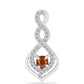 Pandantiv din Argint 925 ( 1.6 grame ) cu Citrin Madeira și Topaz Alb 0.48 Carate