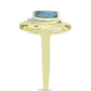 Inel din Argint 925 Placat cu Aur ( 2.65 grame ) cu Labradorit și Topaz Alb 0.64 Carate