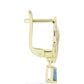 Cercei din Argint 925 Placat cu Aur ( 2.61 grame ) cu Labradorit și Topaz Alb 0.5 Carate