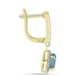Cercei din Argint 925 Placat cu Aur ( 3.19 grame ) cu Labradorit și Topaz Alb 2.05 Carate