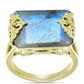 Inel din Argint 925 Placat cu Aur ( 4.13 grame ) cu Labradorit 9.13 Carate