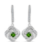 Cercei din Argint 925 ( 5.65 grame ) cu Cromdiopsid și Topaz Alb 0.97 Carate
