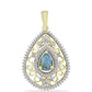 Pandantiv din Argint 925 Placat cu Aur ( 2.92 grame ) cu Labradorit și Topaz Alb 1.29 Carate