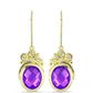 Cercei din Argint 925 Placat cu Aur ( 5.07 grame ) cu Agat Violet 5.8 Carate