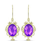 Cercei din Argint 925 Placat cu Aur ( 5.92 grame ) cu Agat Violet 9.7 Carate