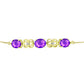 Brățară din Argint 925 Placat cu Aur ( 6.19 grame ) cu Agat Violet și Topaz Alb 5.05 Carate