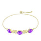 Brățară din Argint 925 Placat cu Aur ( 6.19 grame ) cu Agat Violet și Topaz Alb 5.05 Carate