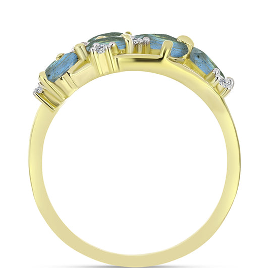 Inel din Argint 925 Placat cu Aur ( 2.7 grame ) cu Labradorit 1.53 Carate