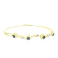 Brățară din Argint 925 Placat cu Aur ( 8.66 grame ) cu Diamant Albastru și Topaz Alb 0.07 Carate