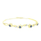 Brățară din Argint 925 Placat cu Aur ( 8.66 grame ) cu Diamant Albastru și Topaz Alb 0.07 Carate