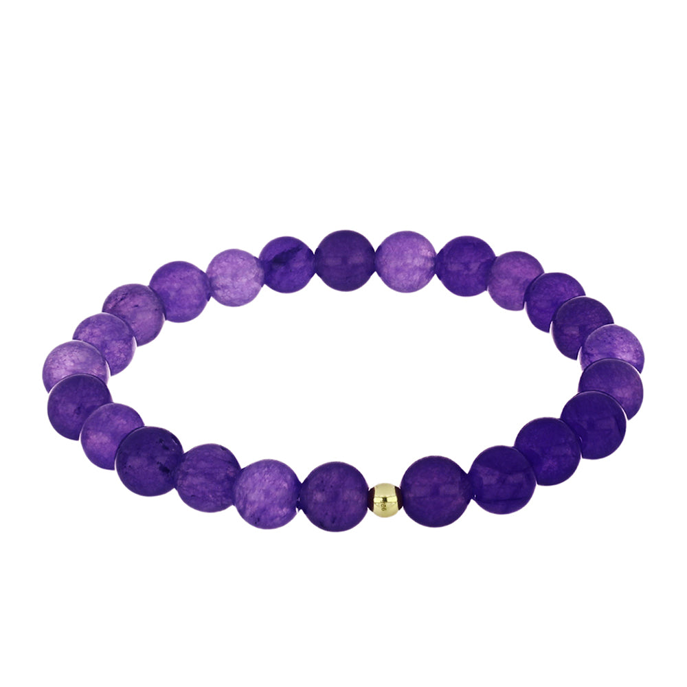Brățară din Argint 925 Placat cu Aur ( 0.11 grame ) cu Agat Violet 88.4 Carate 1 