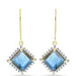 Cercei din Argint 925 Placat cu Aur ( 3.08 grame ) cu Labradorit și Topaz Alb 5.22 Carate