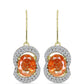 Cercei din Argint 925 Placat cu Aur ( 4.84 grame ) cu Piatra Soarelui Oregon și Topaz Alb 7.36 Carate