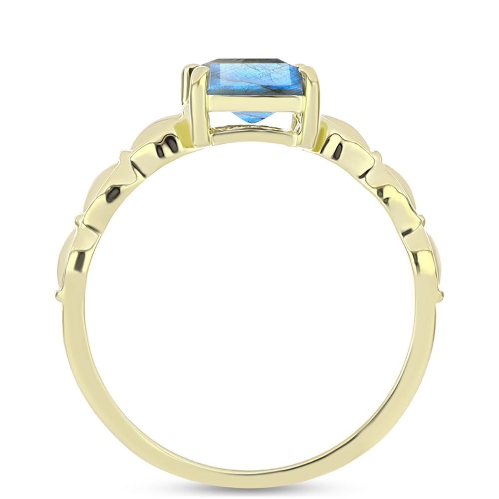 Inel din Argint 925 Placat cu Aur ( 2.44 grame ) cu Labradorit 0.99 Carate 2 