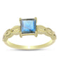 Inel din Argint 925 Placat cu Aur ( 2.44 grame ) cu Labradorit 0.99 Carate