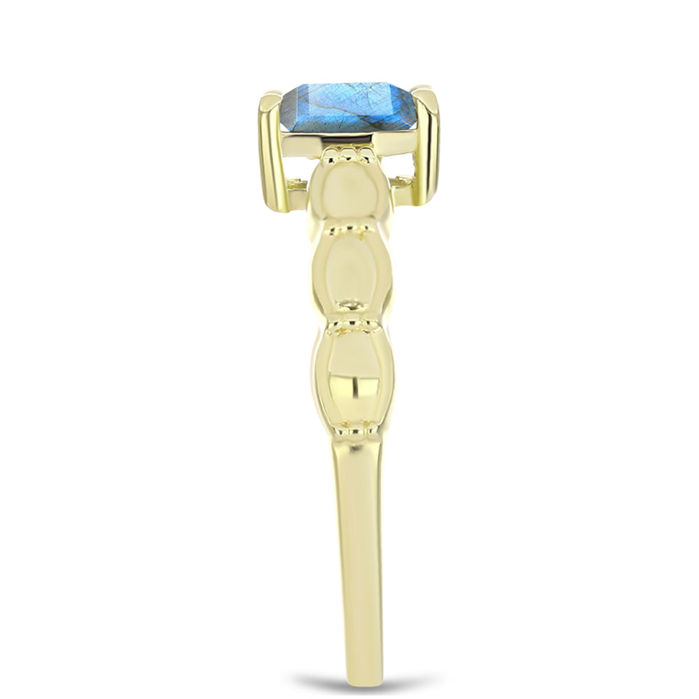 Inel din Argint 925 Placat cu Aur ( 2.44 grame ) cu Labradorit 0.99 Carate