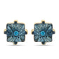 Cercei din Argint 925 Placat cu Aur ( 1.7 grame ) cu Diamant Albastru 0.02 Carate